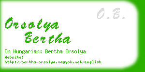 orsolya bertha business card